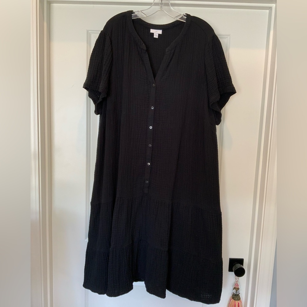 JJill Black Gauze Dress